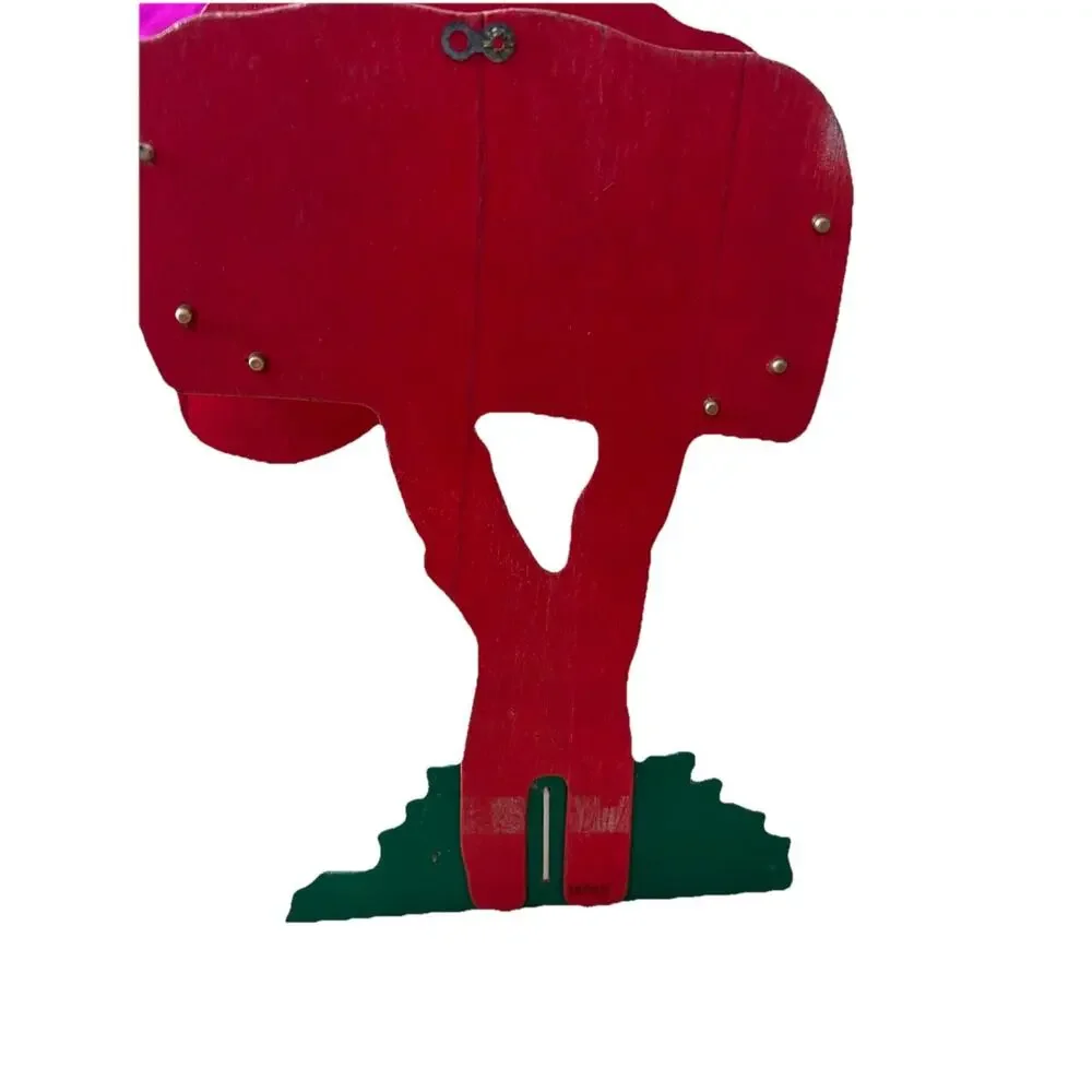 Vintage 50s Santa’s Mailbox card holder Christmas decor Folding Wood 1950s Japan